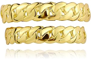 JINAO Grillz for Men – Gold Grills for Teeth｜with Cuban Link Design, Fake Teeth｜Silver Grillz for Women｜Costume Jewelry