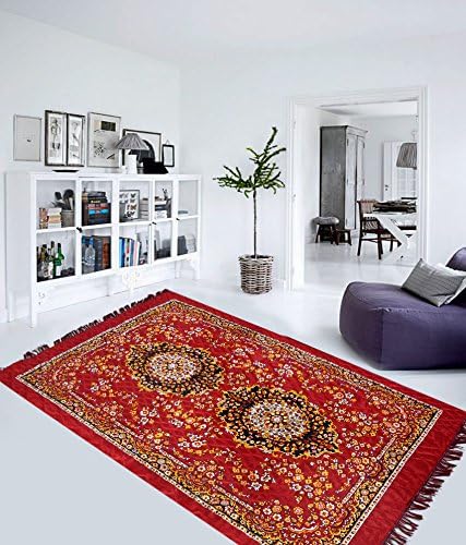 DAILZ Traditional Abstract Polyester Carpet - 55"x80", Red