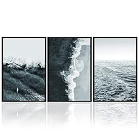 3 Piece Framed Canvas Wall Art Ocean Wave Canvas Prints Home Artwork Decoration for Living Room,Bedroom - 16