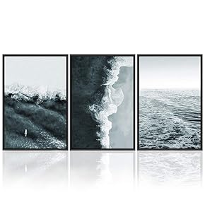signwin 3 Piece Framed Canvas Wall Art Ocean...