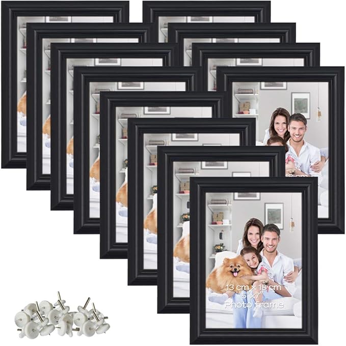 12er Set Bilderrahmen 10x15 Cm Schwarz - Moderne Fotorahmen Für Wand & Tisch