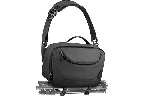 TAAOKA Camera Sling Bag,Waterproof Camera Case with Tripod Holder,Lightweight DSLR/SLR/Mirrorless Camera Bags Crossbody for photographers-Black