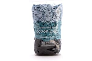Lotta Loops by Friendly Loom - Atlantic Pack (Traditional Size) Powder Blue, Peacock, Dark Navy Cotton Loops Makes 6 Approx 6" x 6" Potholders by Harrisville Designs Made in The USA