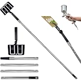 Paint Shield Holder, Spray Shield Tool 360&deg; Swivel for Walls &amp; Ceilings | 47" steel rod holds 0.3-5mm shields. 360&deg; swivel for ceilings/corners. One-hand adjust. Fits latex/oil paints. No ladder.