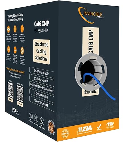 美品　Solid cables 6本セット Amazon.com: Cat6 Outdoor (CMX) 1000ft Cable | 100% Solid Copper