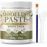 Thick Modeling Paste White 30oz / 600ml - High Density Acrylic Medium for Texture, Thickness, Dimension Additive, Color Adjustment Acrylic Texture Paste for Canvas, Wood, Mixed Media