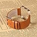 V-Moro for Fitbit Blaze Band Small Leather Bracelet Strap Replacement Band with Metal Frame for Fitbit Blaze Smart Fitness Watch (Camel Band + Rose Gold Frame-Small)