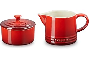 Le Creuset Stoneware Signature Cream & Sugar Set, Cerise