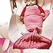 Funwill Mermaid Tail Blanket Knit Crochet for Baby Swaddling Sleeping Bag , for Baby Photo Photography (Pink) 35.4inx19.6in
