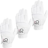 FINGER TEN All Weather Grip Golf Gloves Men Value 3 Pack for Right Handed Golfer, Hot Wet Rain Grip & Comfort Soft Glove for Premium Performance, Colors White Black Blue Sizes S M L XL
