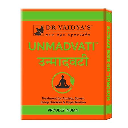 Dr. Vaidya's New Age Ayurveda | Unmadvati | Ayurvedic Pills For Anxiety, Stress, Sleep Disorders and Hypertension | 24 Pills (Pack of 3)