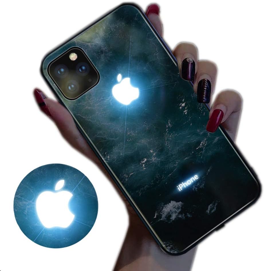 JUZIWEI iPhone 11 Phone Cases led Logo Light, iPhone 11 pro case Glowing Light Up Logo Case
