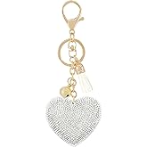 NICIFOAM Women Heart Fashion Keychain Cute Shiny Rhinestone Butterfly Women Pendant Key Ring for Purse Handbags