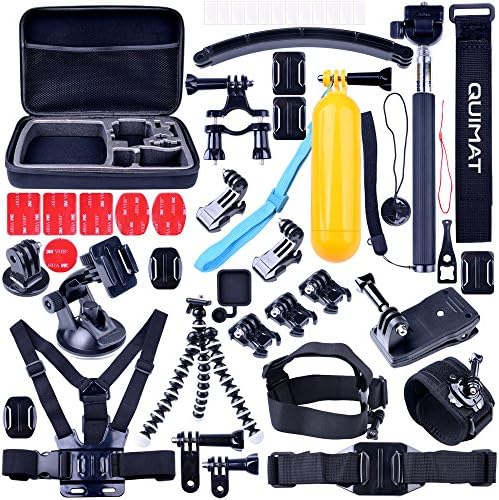 Quimat Sport Camera Accessory Kit Include 48 Stuffs for GoPro Hero4 Session Hero 1 2 3 4 SJ4000 5000 6000 7000 for Outdoor Sports