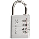Master Lock Indoor Combination Padlock, 1-9/16-inch Wide, Silver 643D | Resettable Combination Lock For Gym Lockers, Cabinets, Indoor Storage, and School Use, Metal Body Nickel Plated Shackle