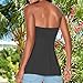 Women Strapless Ruched Tube Top Shirt,Backless Stretchy Tunic Shirt for Women (M, Black)