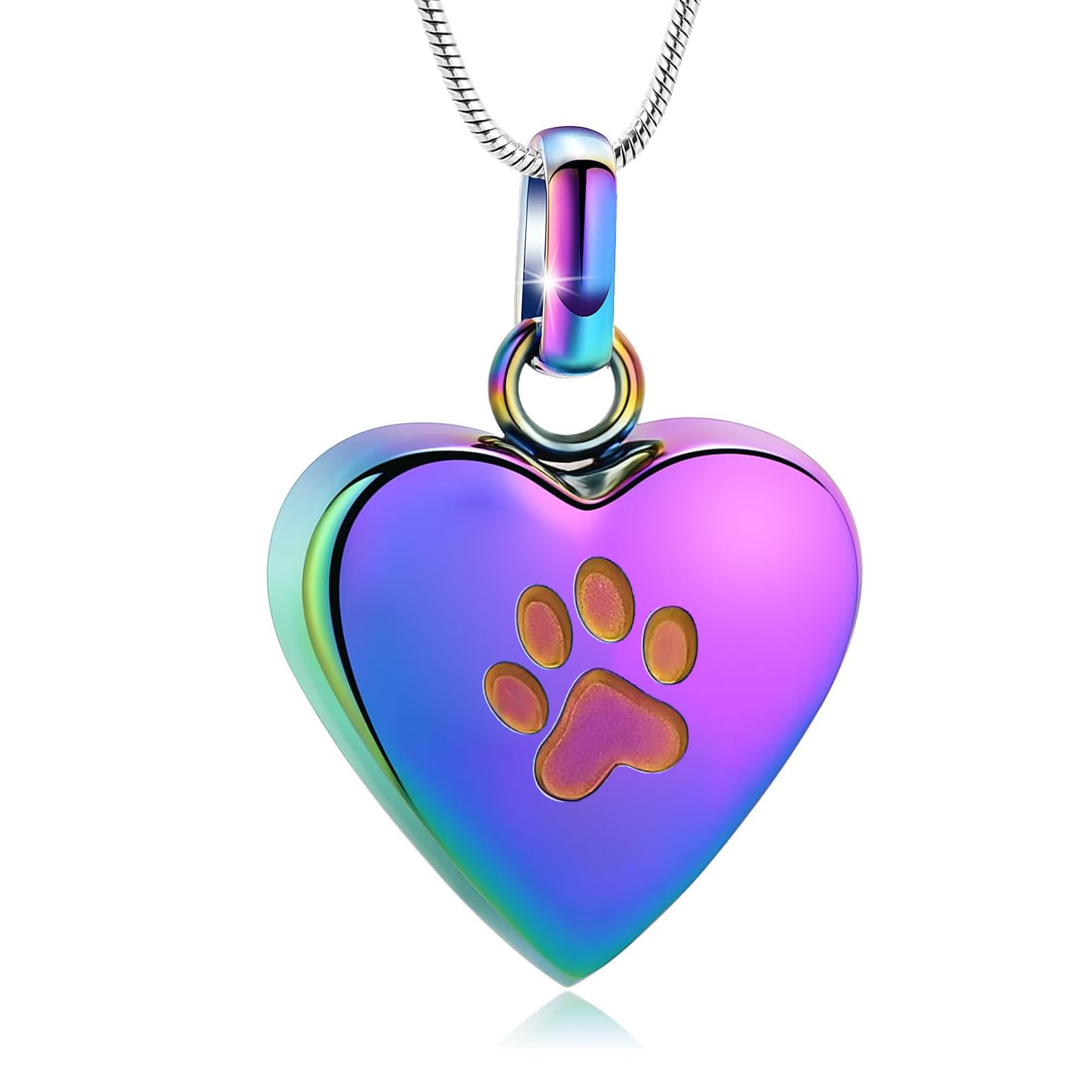 zeqingjw Pet Cremation Jewelry for Ashes Pendant Paw Print Pet Heart Urn Necklace Memorial Keepsake Jewelry for Pet/Dog's/Cat's Ashes, S, Metal, No Gemstone — image 1
