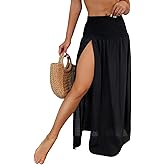 ZAFUL Swimsuit Coverup for Women Slit to Thigh Beach Cover Ups Swim Bathing Suit Flowy Maxi Skirt