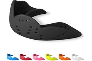 SISU Aero Medium Mouthguard, Charcoal Black - 30% Stronger Protection for Lacrosse, Football, Hockey, Roller Derby, Team Spor
