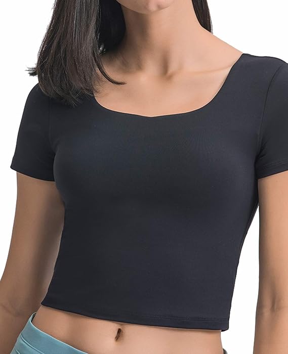 Workout Crop Tops for Women Short Sleeves