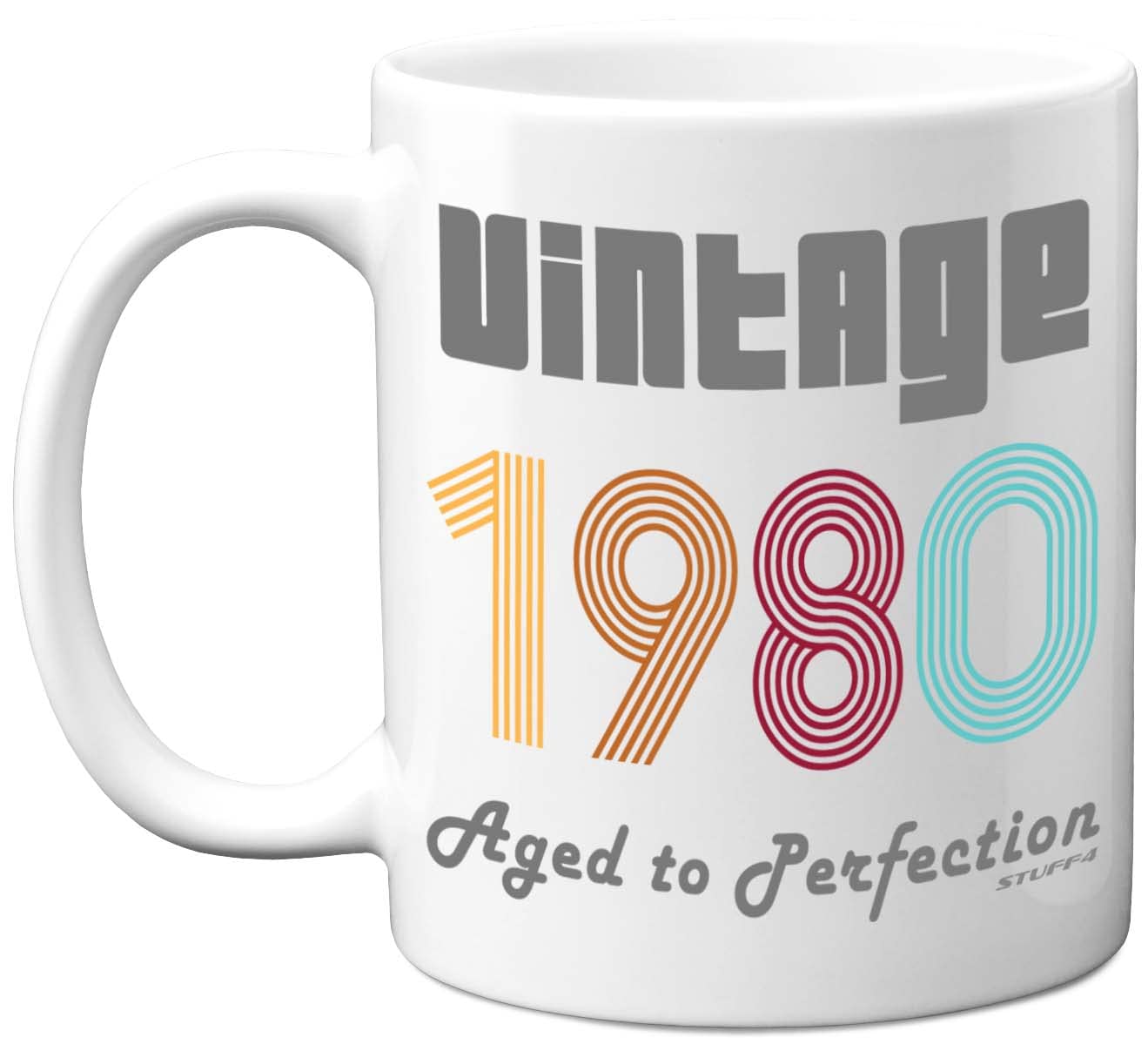 Stuff4 46th Birthday Gifts for Men Women - 1980 Vintage Coffee Mug, 11oz Ceramic Dishwasher Safe Mugs, Best Friend for Birthday or Christmas, Funny 46th Gifts Him Her