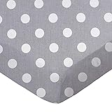 SheetWorld Fitted Cradle Sheet - Polka Dots Grey