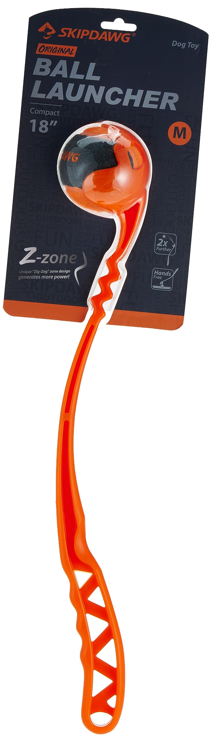 SKIPDAWG Dog Ball Launcher and Thrower - Hands-Free Pick Up and Throw Play - Tennis Ball and Toy