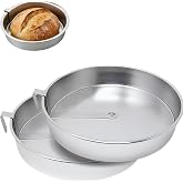 Gkfhv 8 Inch Round Cake Pan, Stainless Steel Cake Mold, Nonstick Baking Pans Molds, with 360&deg; Rotating Lever, Dishwasher Safe, for Beginner Flan Pan (2 Pcs)