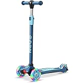 Dribbl 3-Wheel Kids Scooter - Lean-to-Steer Technology, Adjustable Height Handlebar, Wide Anti-Slip Deck, Scooter for Boys & Girls Ages 3+, Child Safety Approved, Support Riders Up to 165 lbs, Blue