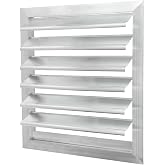 PATIKIL Aluminum Vent Cover 14x14Inch Louvered Vent | Louver Shutter Exhaust Fan Automatic Gravity Square Grill Self-Closing Vent Cover for Greenhouse Exhaust HVAC System