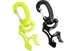 Yizerel 2 Packs Scuba Hose Clip Scuba Diving Hose Holder Clip, Double BCD Dive Hose Holder with Snap Hook Buckle for Snorkeling Scuba Diving Accessories