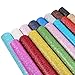 Sntieecr 16 Pieces 16 Shiny Colors Superfine Glitter Sequins Fabric, Faux Leather Fabric Sheets Canvas Back 12.6 x 8.6 Inch (32 x 22 cm) for DIY Craft, Making Hair Clips, Earrings and Sewing Project
