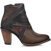 Cuadra Women's Bootie in Genuine Bovine Leather with Zipper 3F86RS CAFE