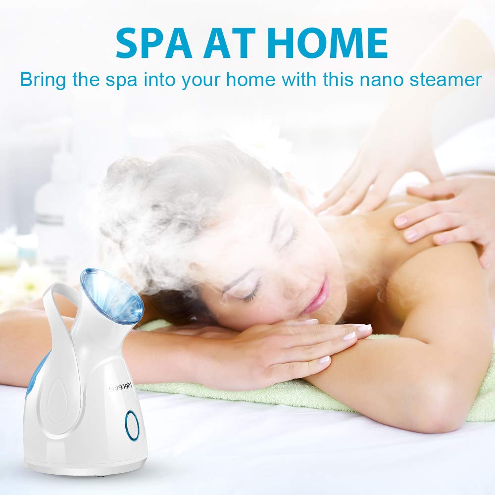 Facial Steamer Face Steamer – Nano Ionic Face Steamer for facial Home Facial Humidifier for Face for Face Sauna Spa Sinuses Moisturizing Cleaning Pores, Facial Spa with Skin Kit and Hair Band: Beauty