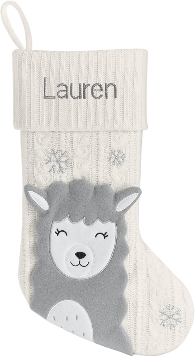 Stockings & Holders - Let's Make Memories Customized Holiday Critters 3-D Plush Christmas Stocking - for Family - Llama