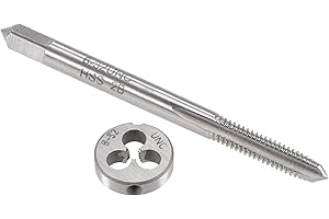 uxcell 8-32 UNC Tap and Die Set, HSS Machine Thread Tap with Round Threading Die, Right Hand
