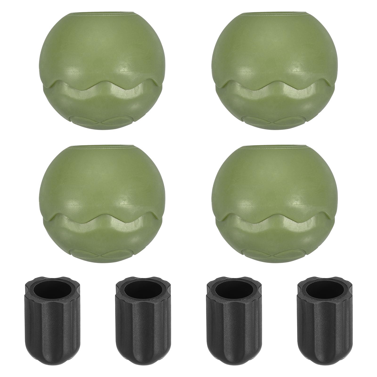 PATIKIL 0.59 Inch Chair Feet Replacement, 4 Pack TPE Outdoor Camping Chair Leg Tips Ball Cap Folding Chair Legs Floor Protectors Stability on Rugged Fit for 0.59"(15mm) Chair Feet, Green