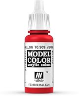 Vallejo Model Color Vermillion 17 ml Acrylic Paint EyeDropper Bottle