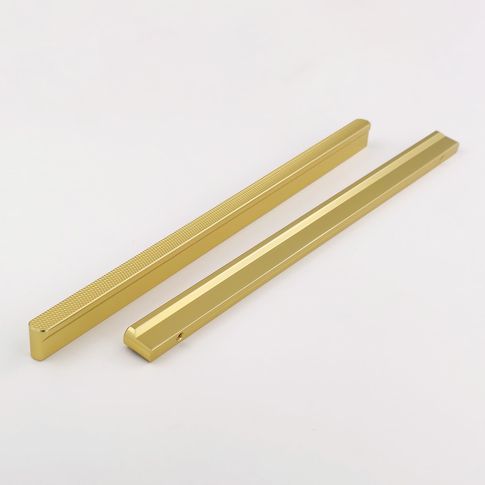 Pexintek 2 Pack Gold Modern Cabinet Handles 256mm(10.08 Inchs) Hole Centers Kitchen Bathroom bedrooms Study Furniture Door Vintage Pulls with Screws for Cupboards Drawer Wardrobe Dresser (Golden)