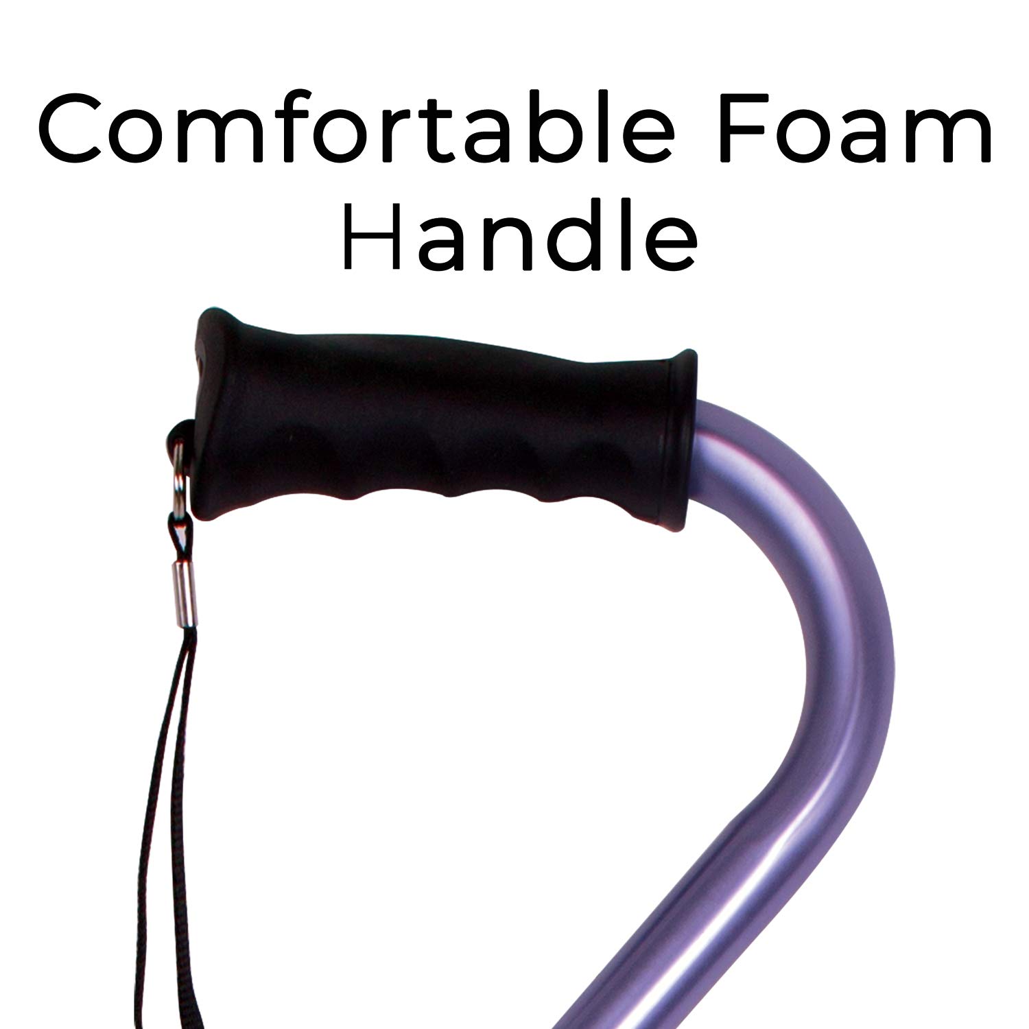 Carex Ergo Offset Cane with Soft Cushioned Handle - Adjustable Walking Cane for Women - Purple Cane