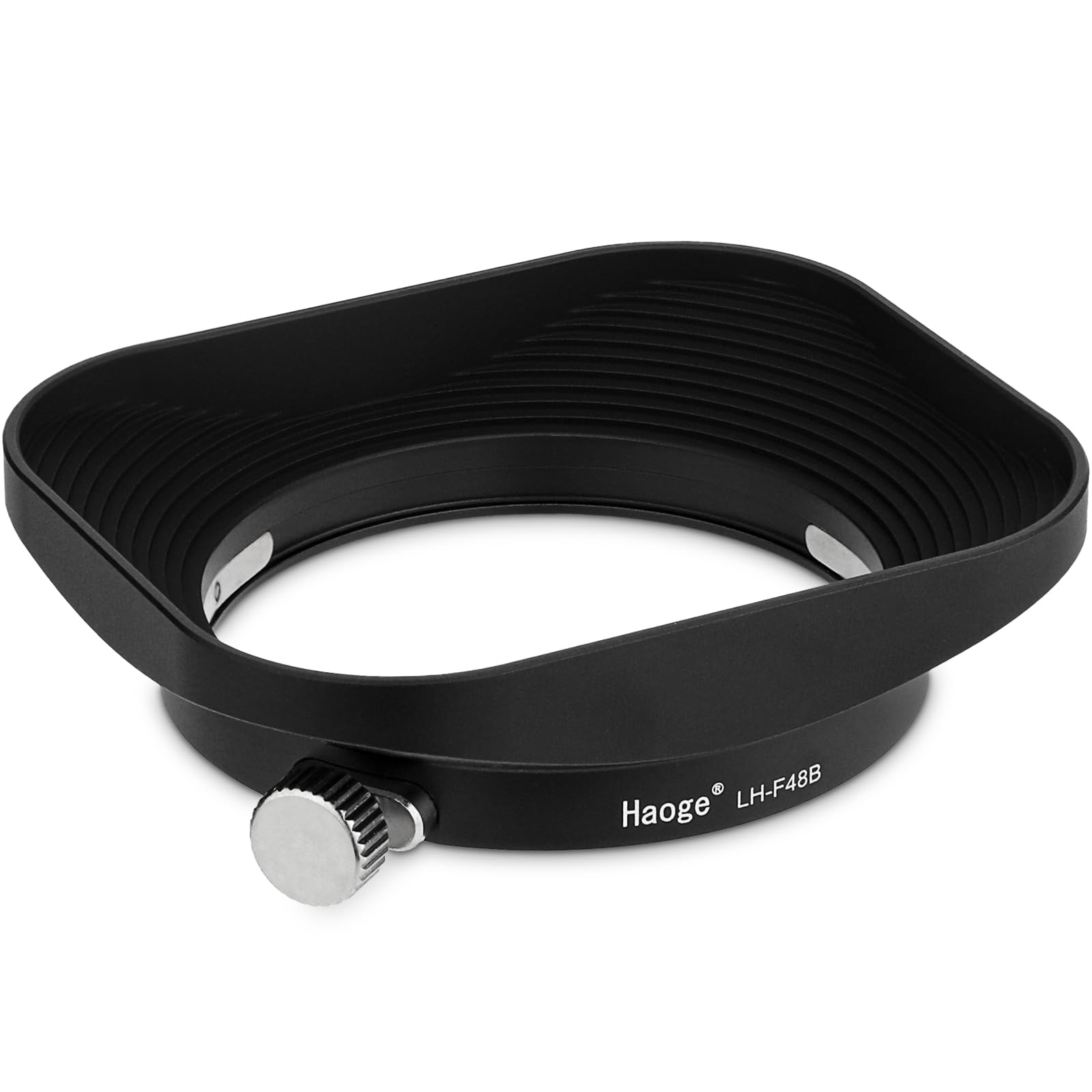 Haoge LH-F48B Square Rectangular Metal Lens Hood for Olympus M.ZUIKO Digital 17mm f1.8 1:1.8 Lens Replace Olympus LH-48B Black