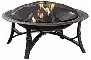 Four Seasons Courtyard Outdoor Fire Pit with Safety Screen and Fire Grate, 35"