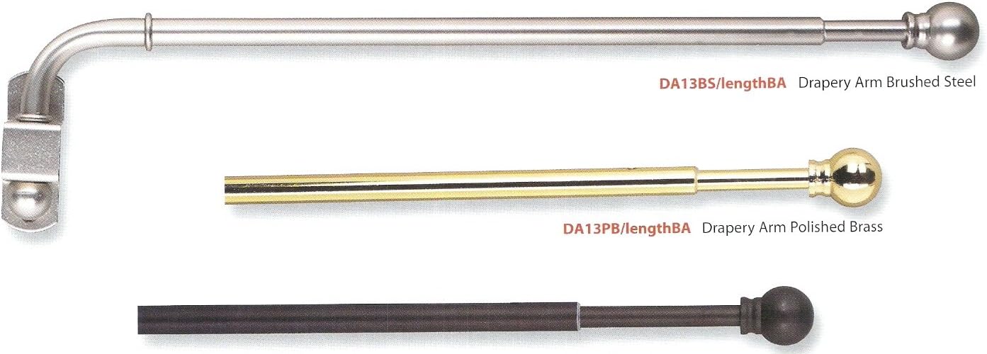Extendable Dormer Window Drapery Arm Gold Silver Black Or