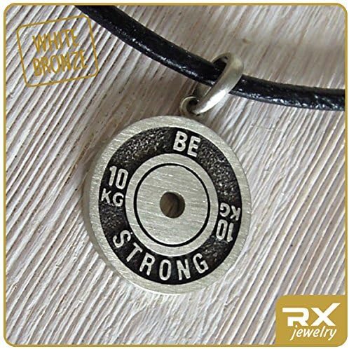 Fitness charm Be strong Jewelry Barbell Weight Plate Weightlifting Charm Bodybuilding Powerlifting necklace