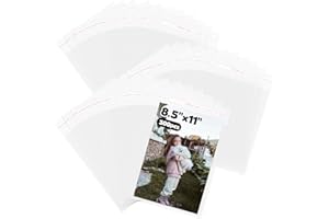 300 Pcs 8.5 x 11 Inch Self Sealing Cellophane Bags Clear Resealable Letter Sized Paper Poly Packaging Bags Plastic Sleeves fo