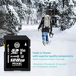 AXE MEMORY SD Card 128GB V60, 245MB/s UHS-II U3 4K