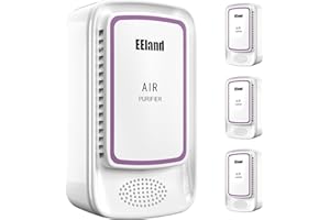 EELAND Cat Litter Deodorizer Plug in (4 Pack) - Ozone-Free Negative Ion Air Purifier for Litter Box, Compact Odor Eliminator for Strong Pet Odors, Quiet Air Freshener for Home, Bedroom, Kitchen