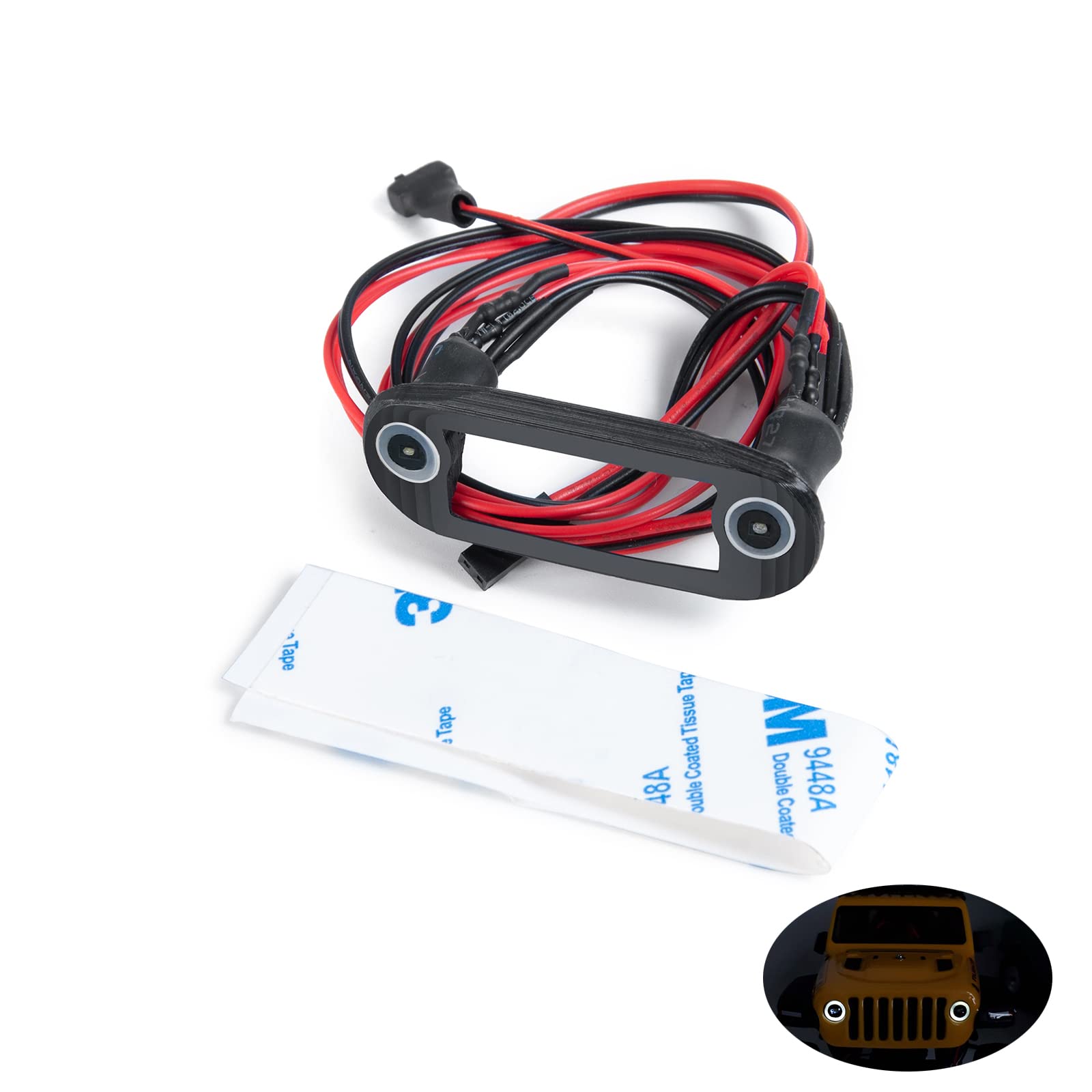 AXspeed 1/24th RC Front LED Headlights Lights for Axial SCX24 AXI00005 Gladiator, 4WD RTR Upgrade Parts