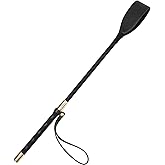 Coolrunner Riding Crop for Horse, 18 Inch Horse Whip with PU Leather Equestrianism Horse Crop Double Slapper Horse Whip Black