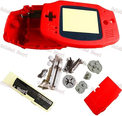 Amazon マルチカラープラスチックハウジングシェルレンズパック 任天堂ゲームボーイアドバンスgbaプラスチックケース修理パーツカバーゲーム手持ち No Screwdrivers レッド Msl Gba 003a ケース カバー 通販